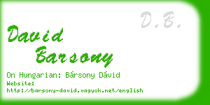 david barsony business card