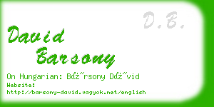 david barsony business card